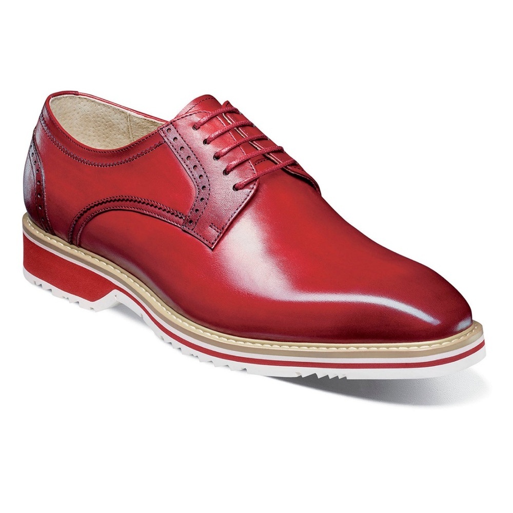 Stacy Adams Men's Barringer Plain Toe Oxford- Size 8- Red